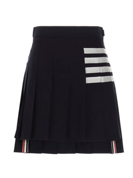 Thom Browne Blaue Woll-Maxirock