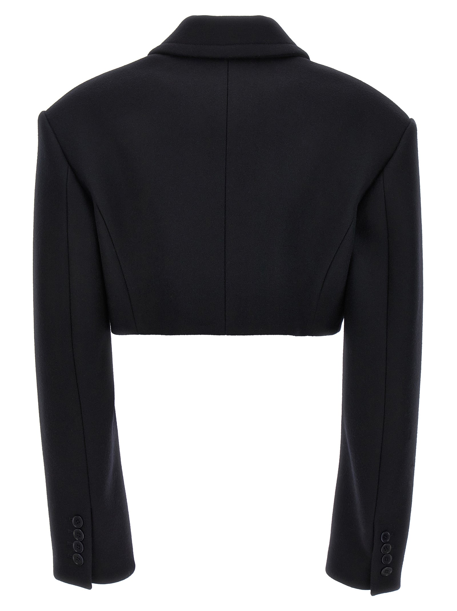 Stella McCartney Schwarze Wolljacke in voller Länge