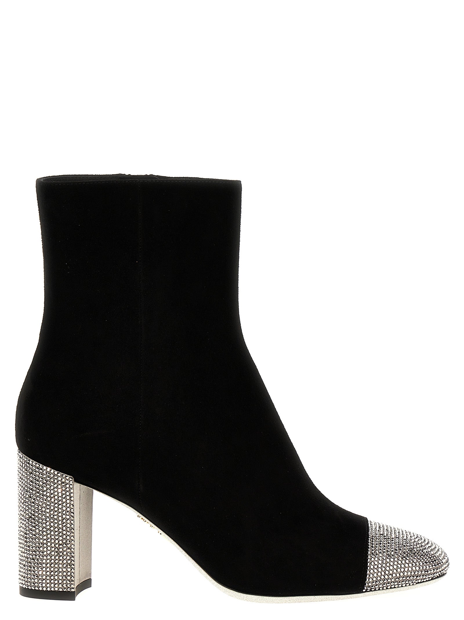 RENE CAOVILLA Schwarze Leder-Stiefeletten