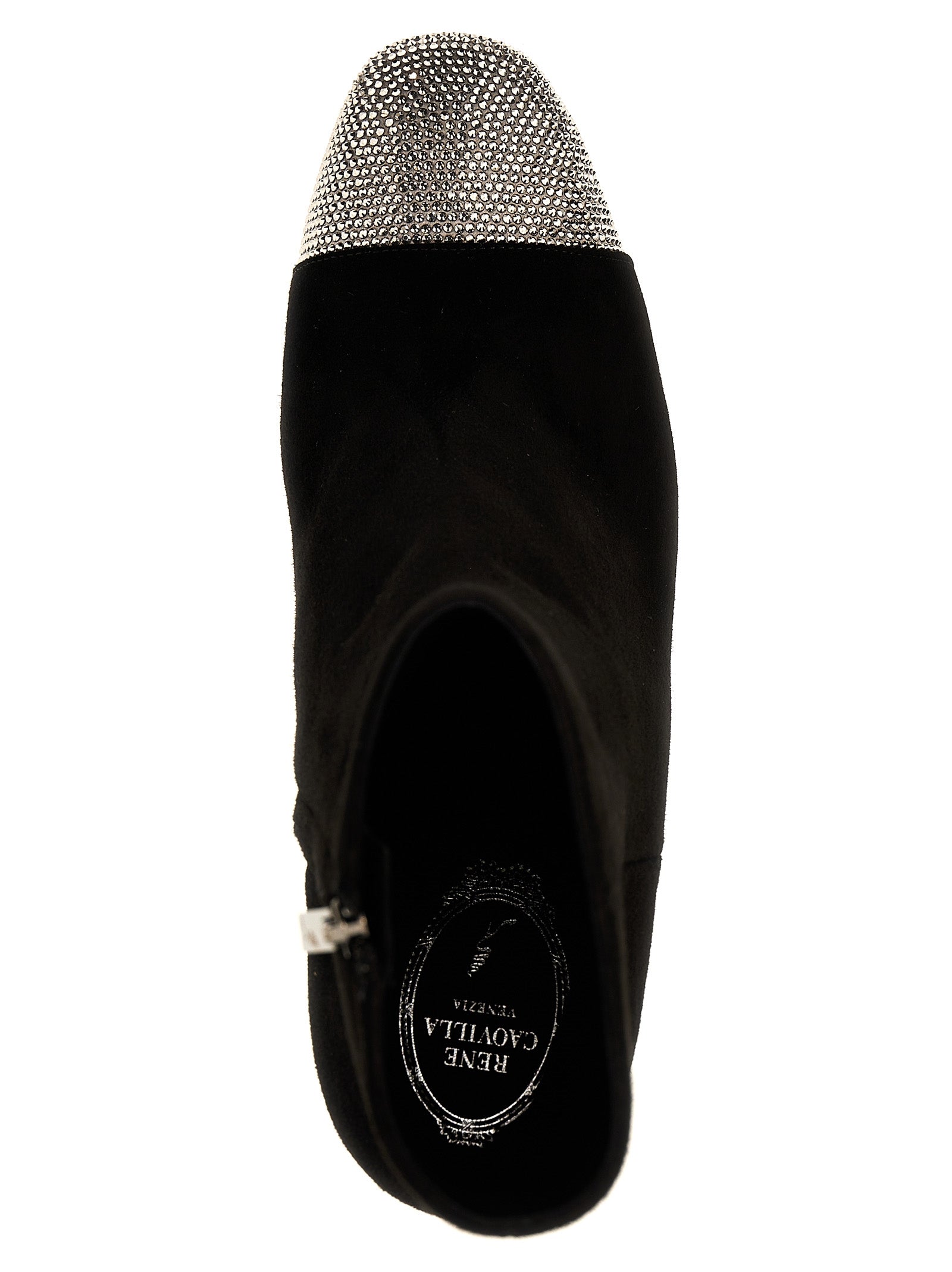 RENE CAOVILLA Schwarze Leder-Stiefeletten
