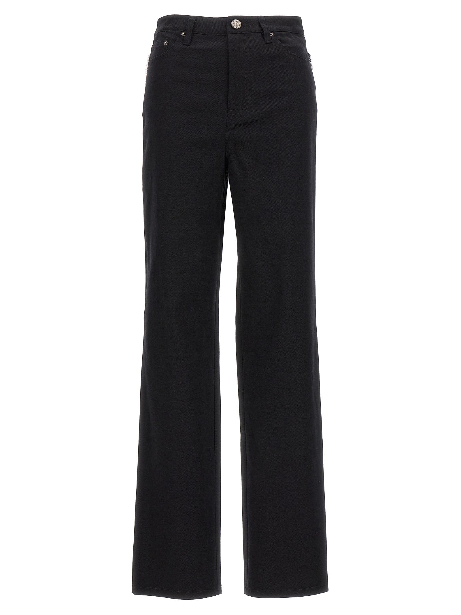 ROTATE BIRGER CHRISTENSEN Schwarze Jeans aus Baumwolle mit geradem Bein