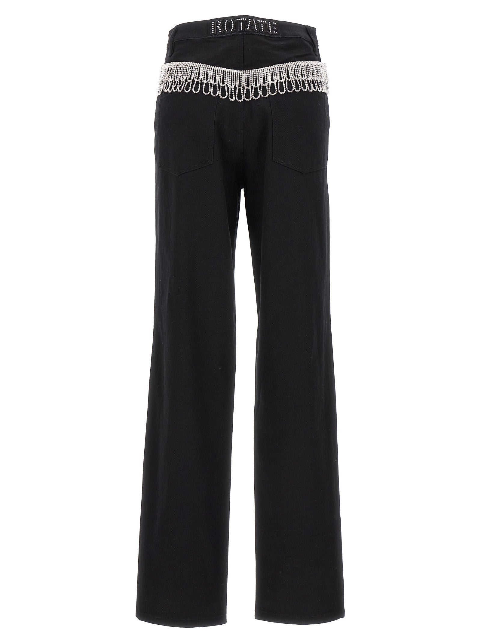ROTATE BIRGER CHRISTENSEN Schwarze Jeans aus Baumwolle mit geradem Bein