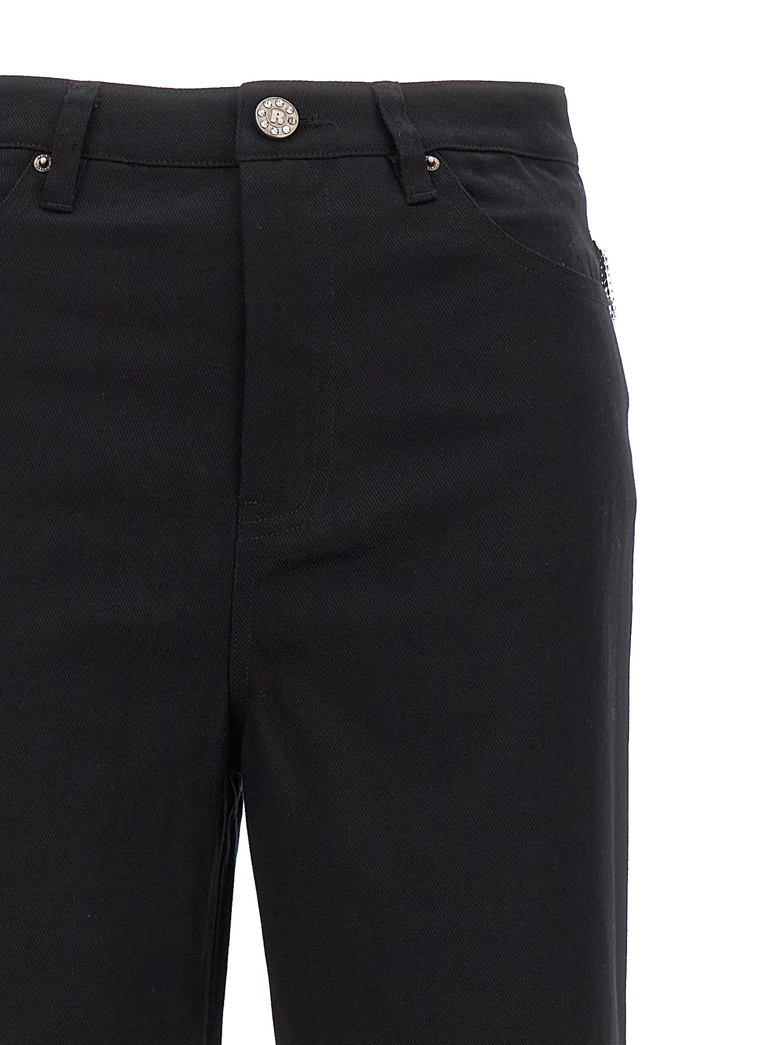 ROTATE BIRGER CHRISTENSEN Schwarze Jeans aus Baumwolle mit geradem Bein