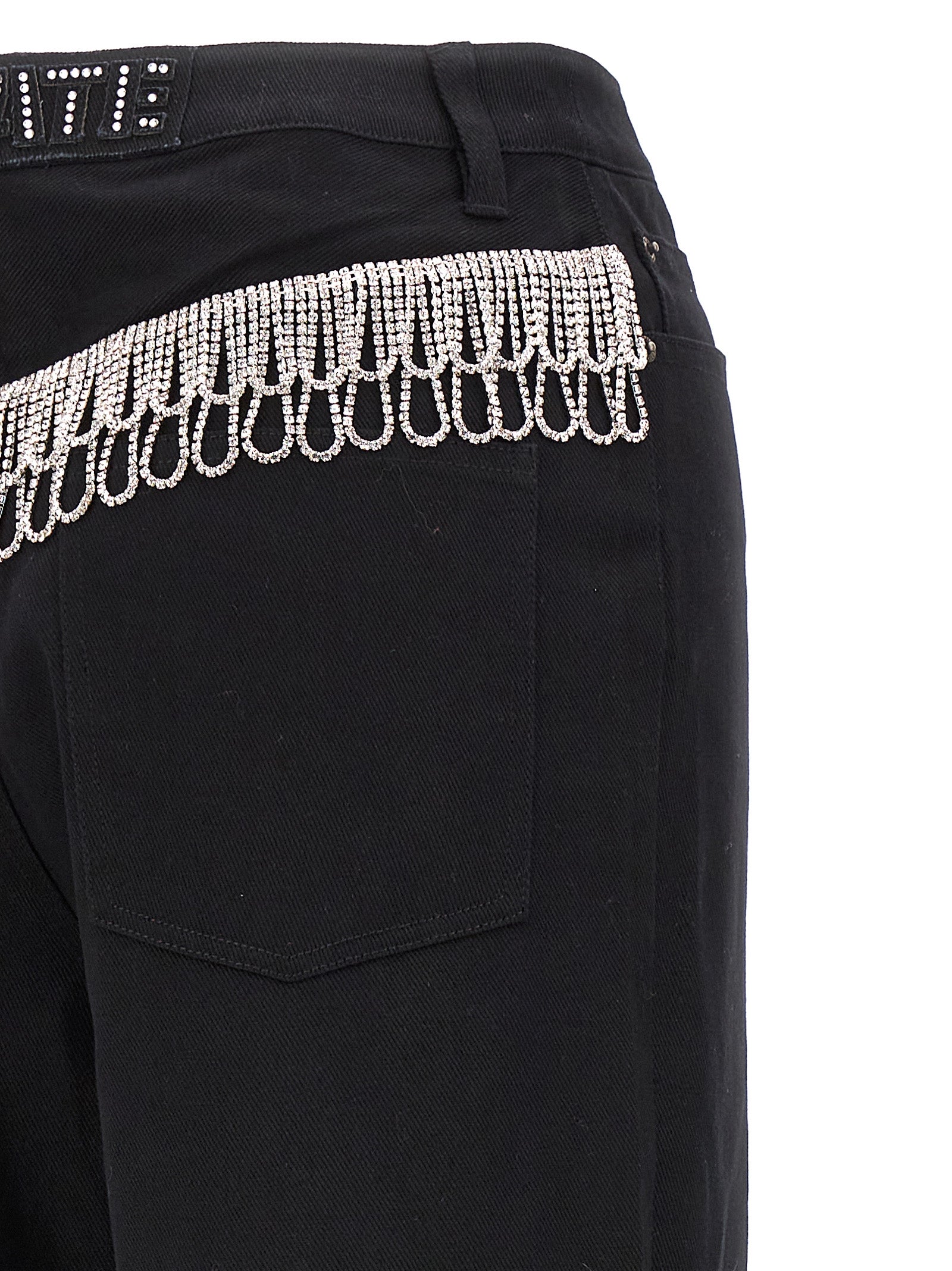 ROTATE BIRGER CHRISTENSEN Schwarze Jeans aus Baumwolle mit geradem Bein