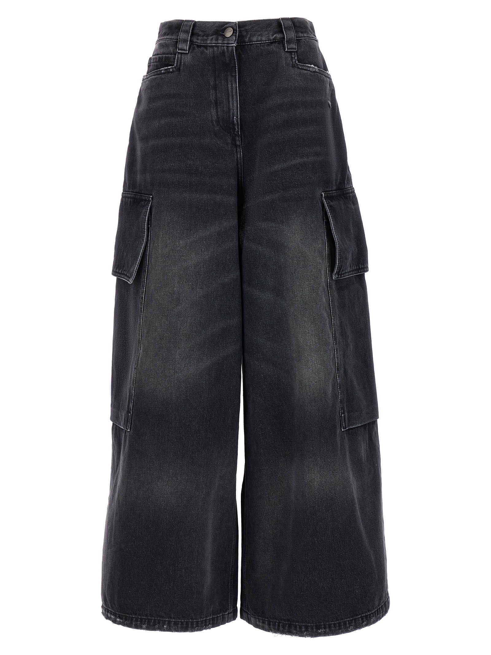 Palm Angels Graue Cargoshorts aus Baumwolle