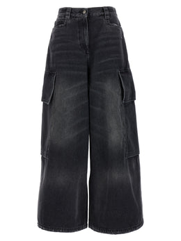 Palm Angels Graue Cargoshorts aus Baumwolle