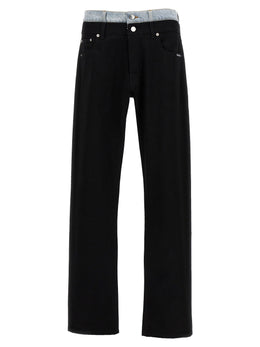 VTMNTS Schwarze Baumwoll-Jeans mit geradem Bein