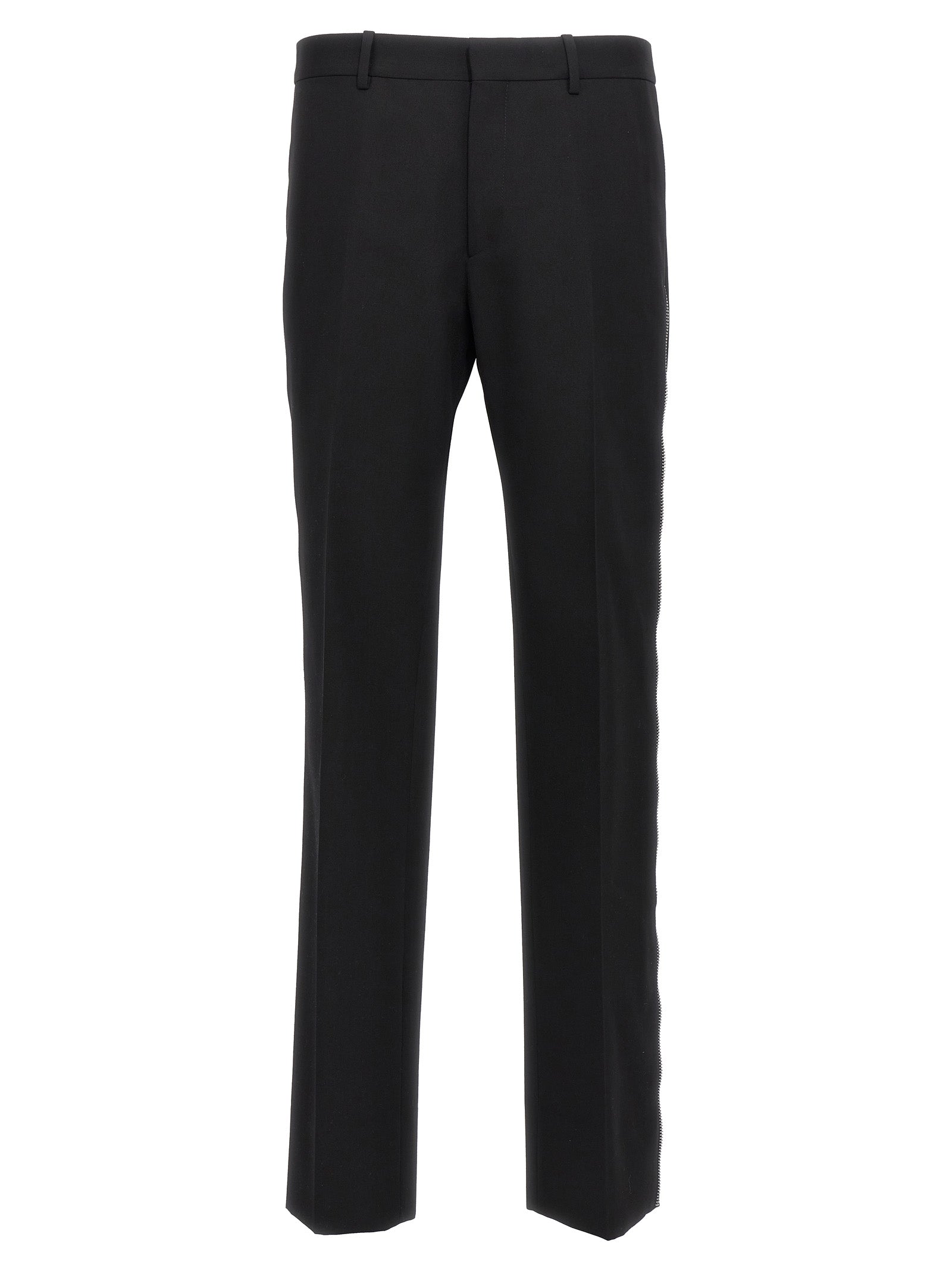 Off-White Schwarze Hose aus reiner Schurwolle