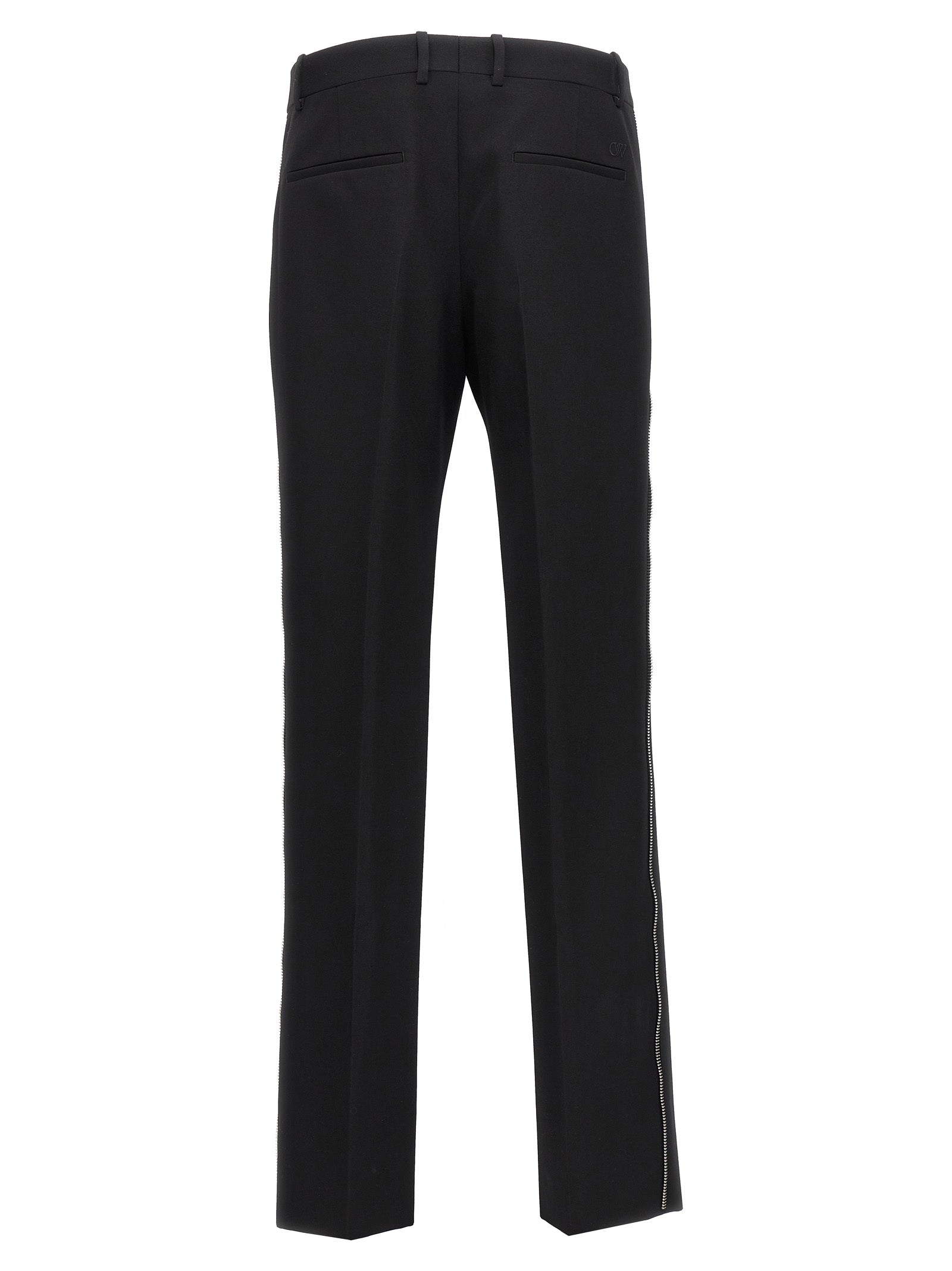 Off-White Schwarze Hose aus reiner Schurwolle
