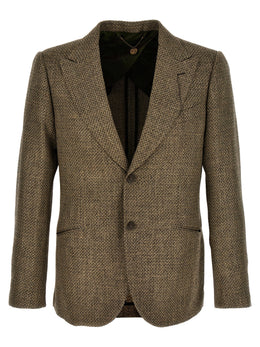 MAURIZIO MIRI Beige Alpaka Leder Blazer