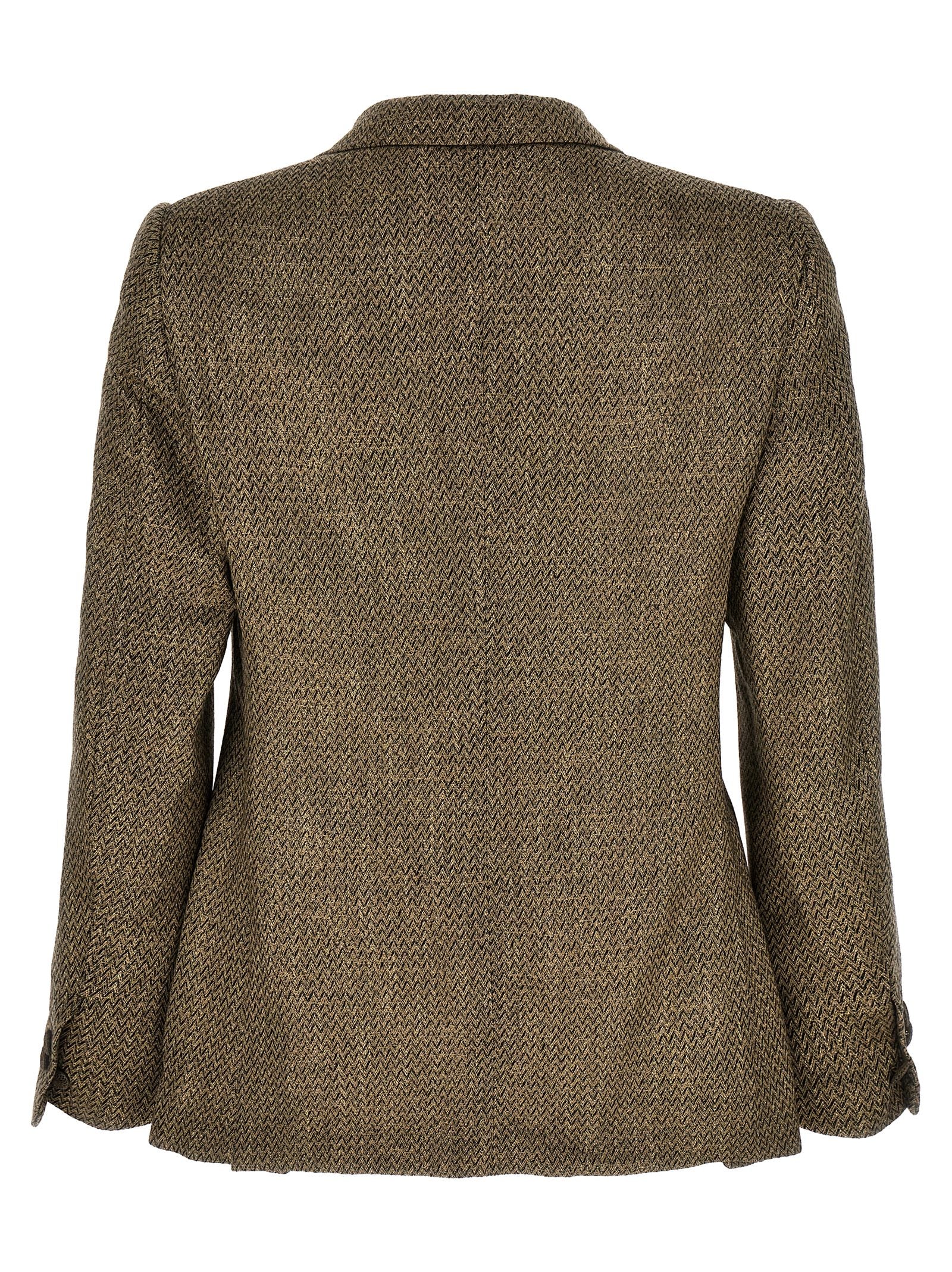 MAURIZIO MIRI Beige Alpaka Leder Blazer