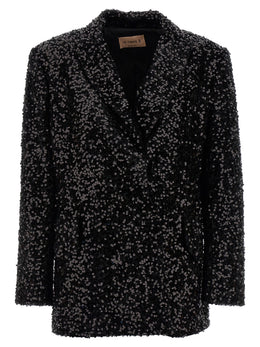 LE TWINS Schwarzer Blazer aus Polyester