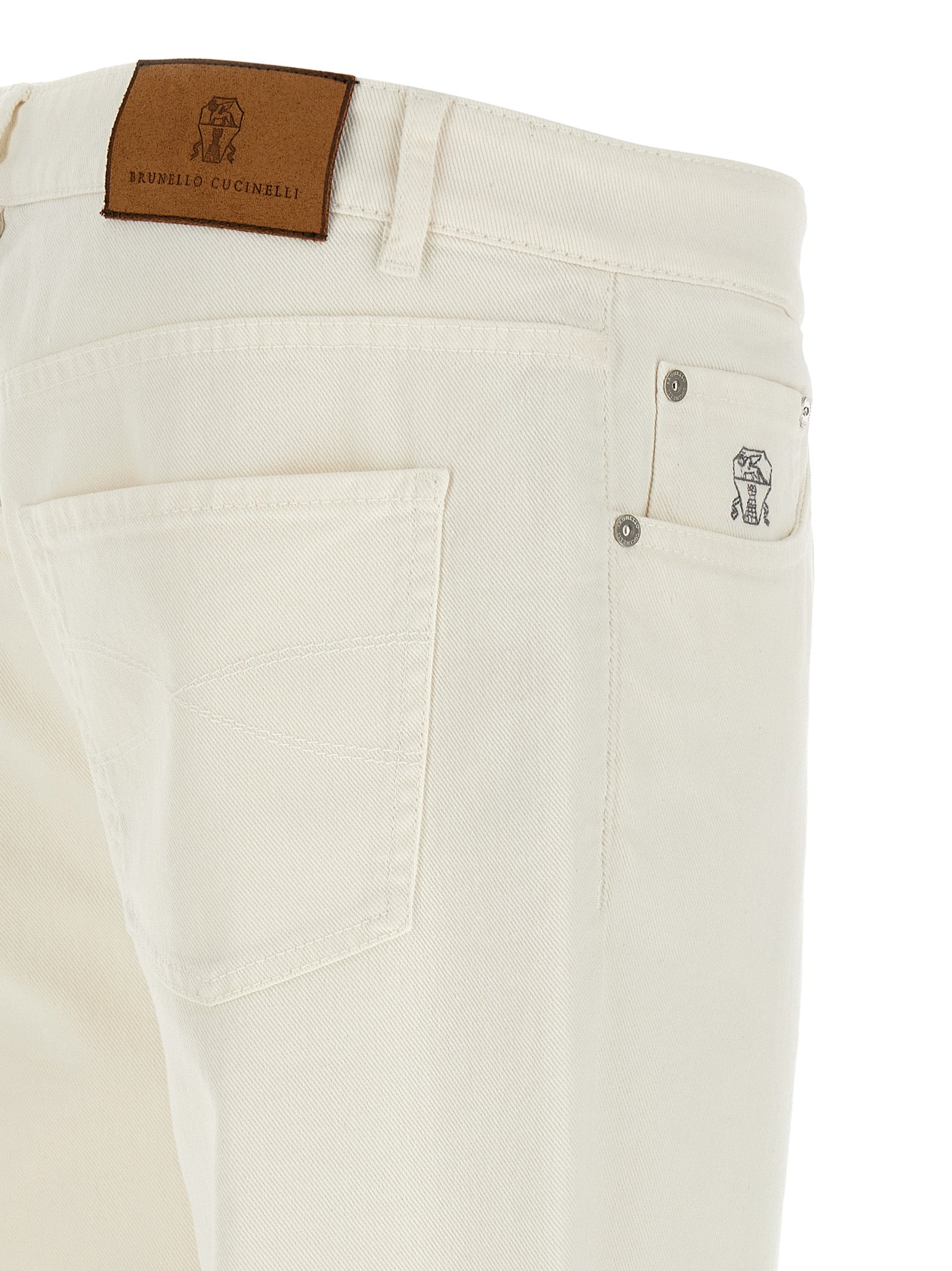 Brunello Cucinelli Weiße Baumwoll-Jeans Denim
