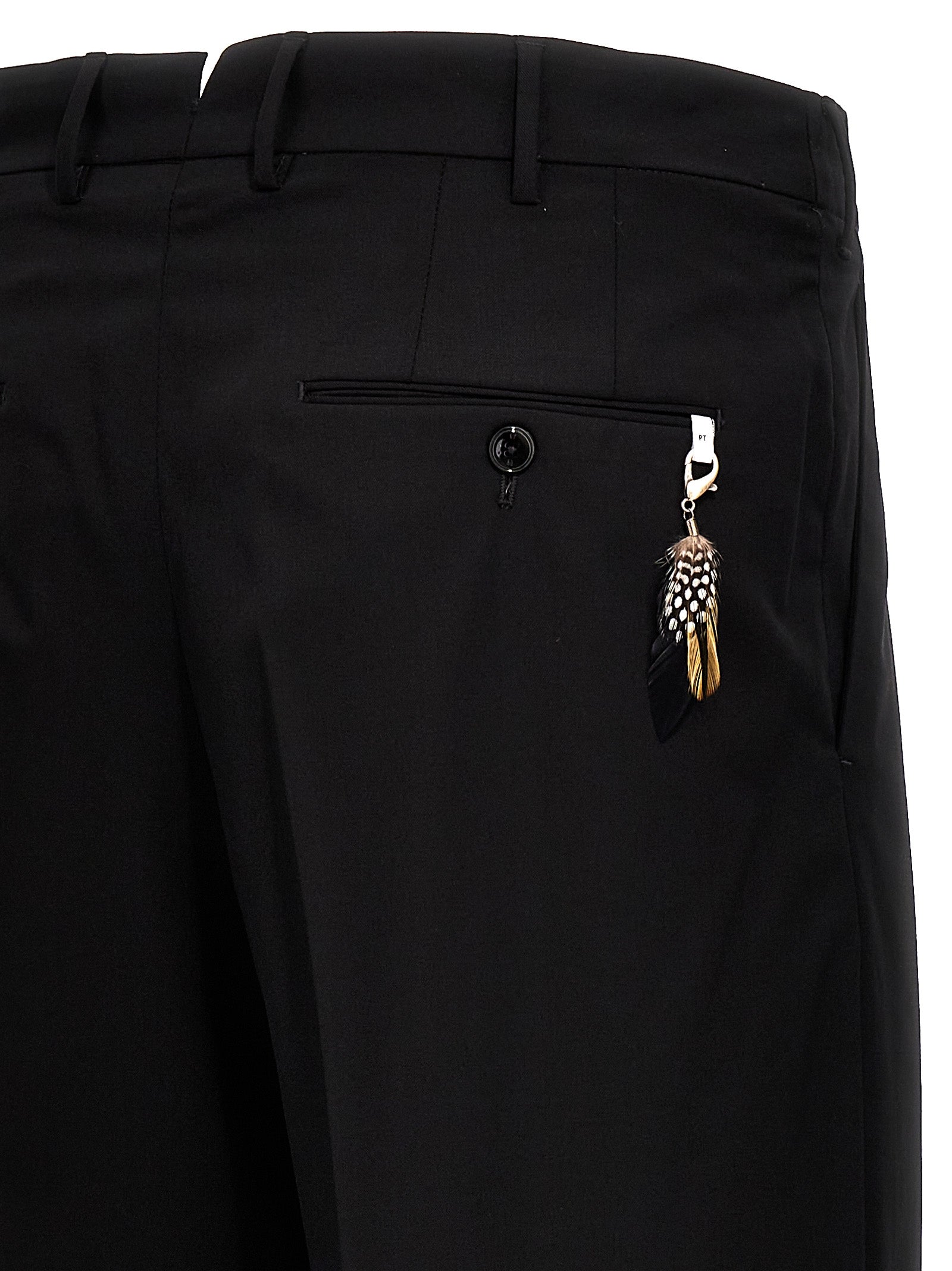 PT Torino Schwarze Hose aus reiner Schurwolle