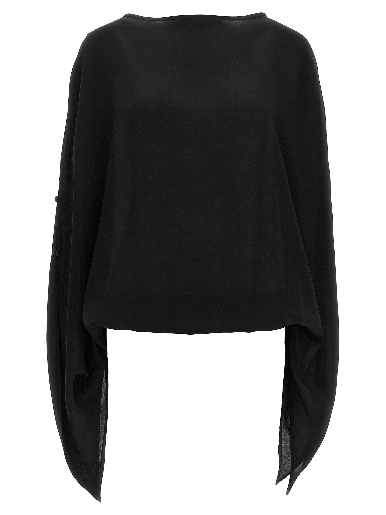 DI.LA3 PARI' Schwarze Seidenbluse
