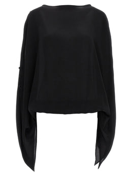 DI.LA3 PARI' Schwarze Seidenbluse