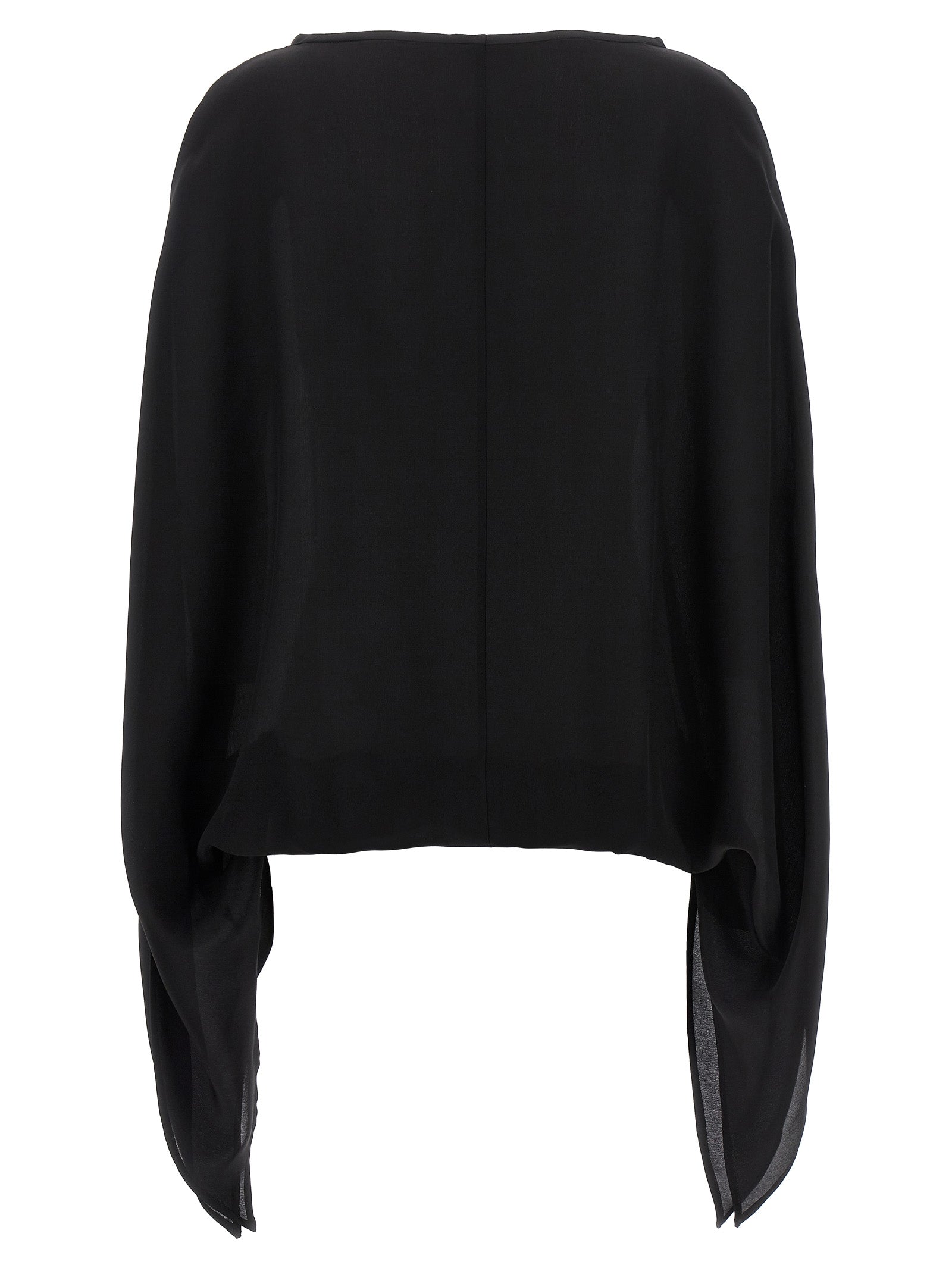 DI.LA3 PARI' Schwarze Seidenbluse