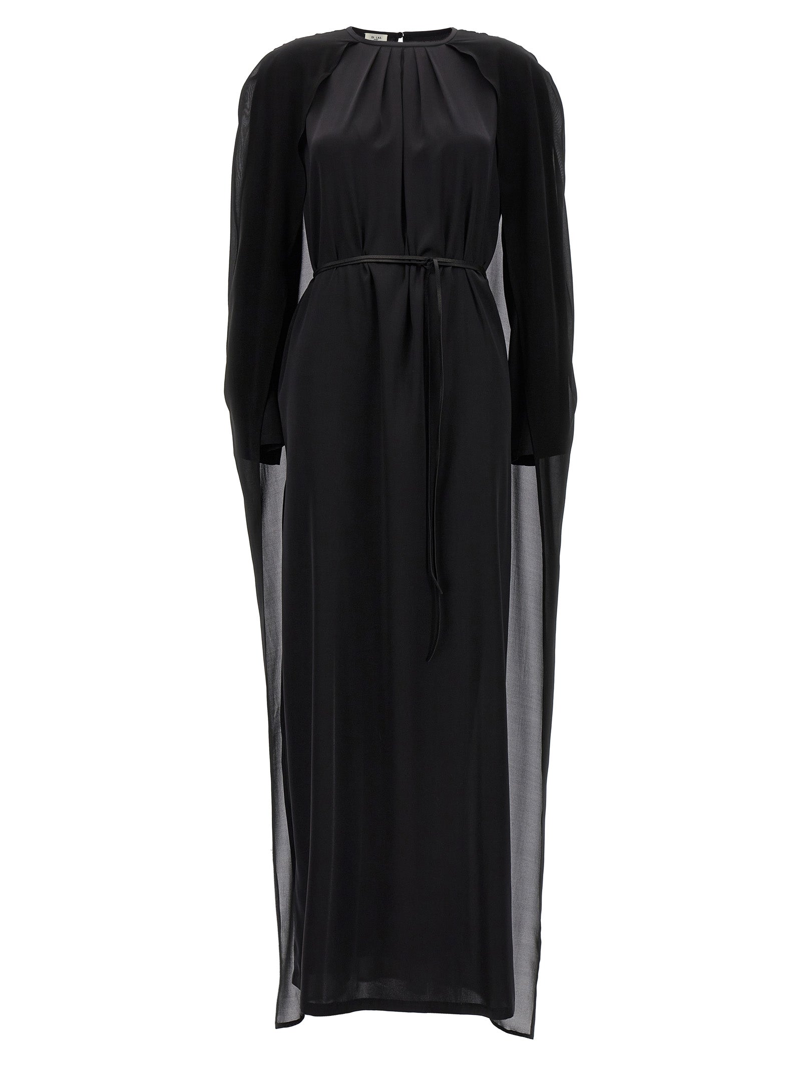 DI.LA3 PARI' Schwarzes Seiden-Maxikleid