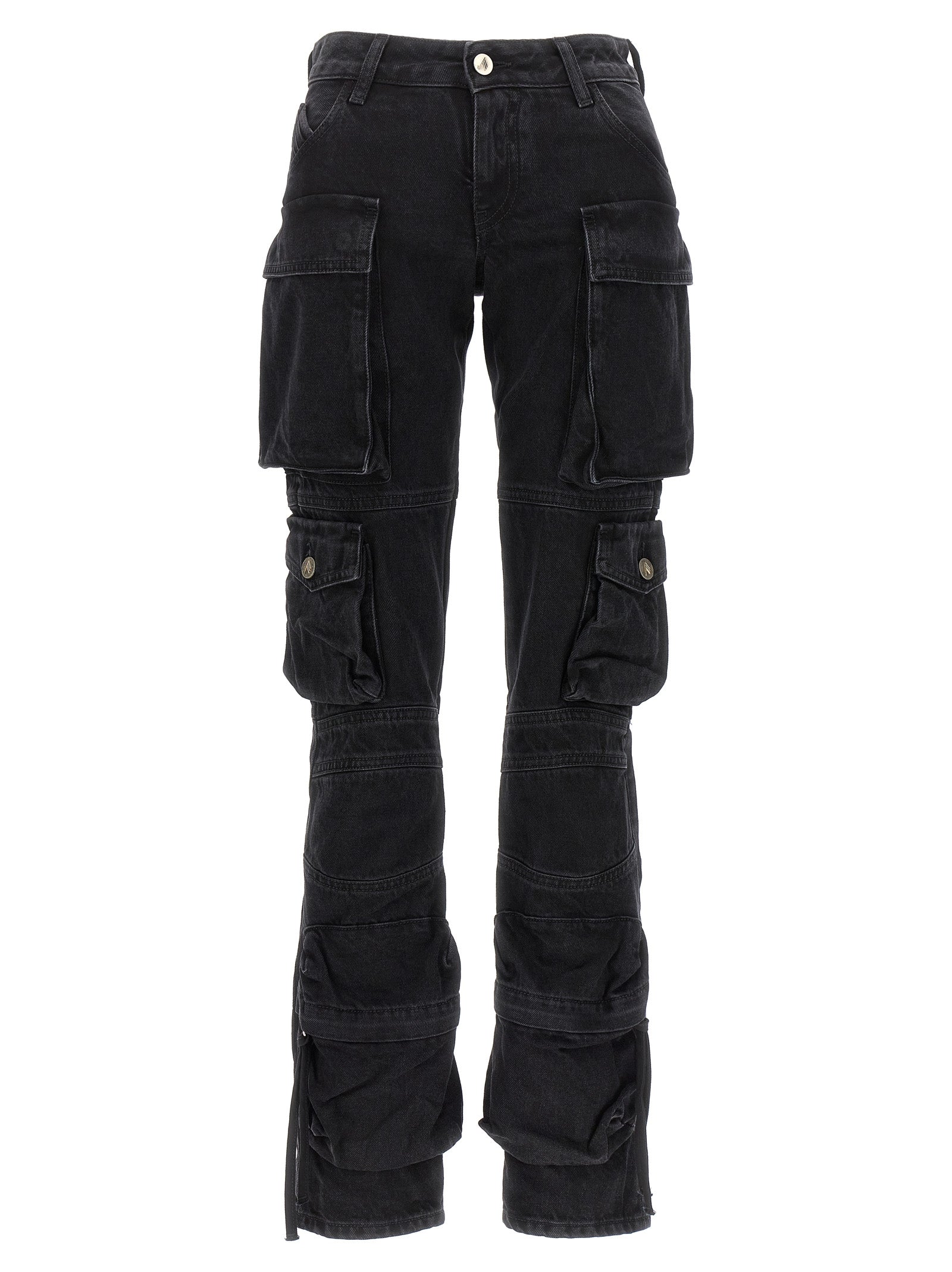The Attico Schwarze Cargo-Hose aus Baumwolle