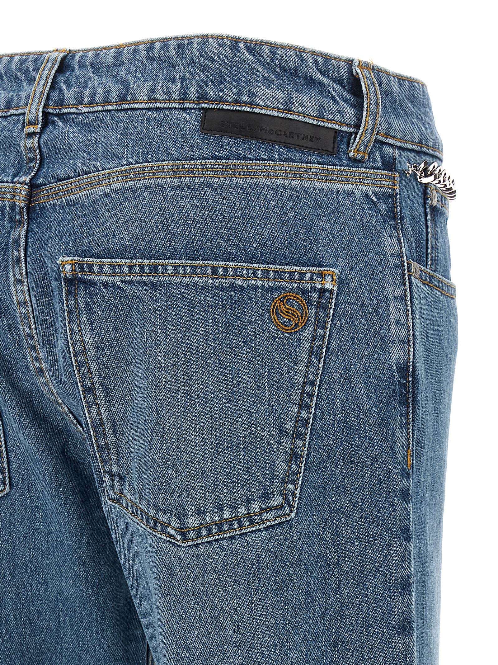 Stella McCartney Blaue Cropped Jeans aus Baumwolle
