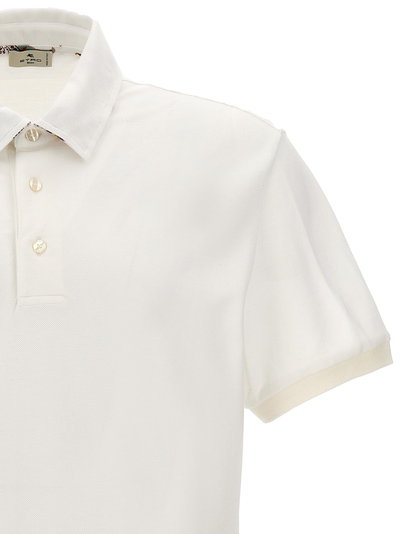 Etro Weißes Poloshirt aus Baumwolle