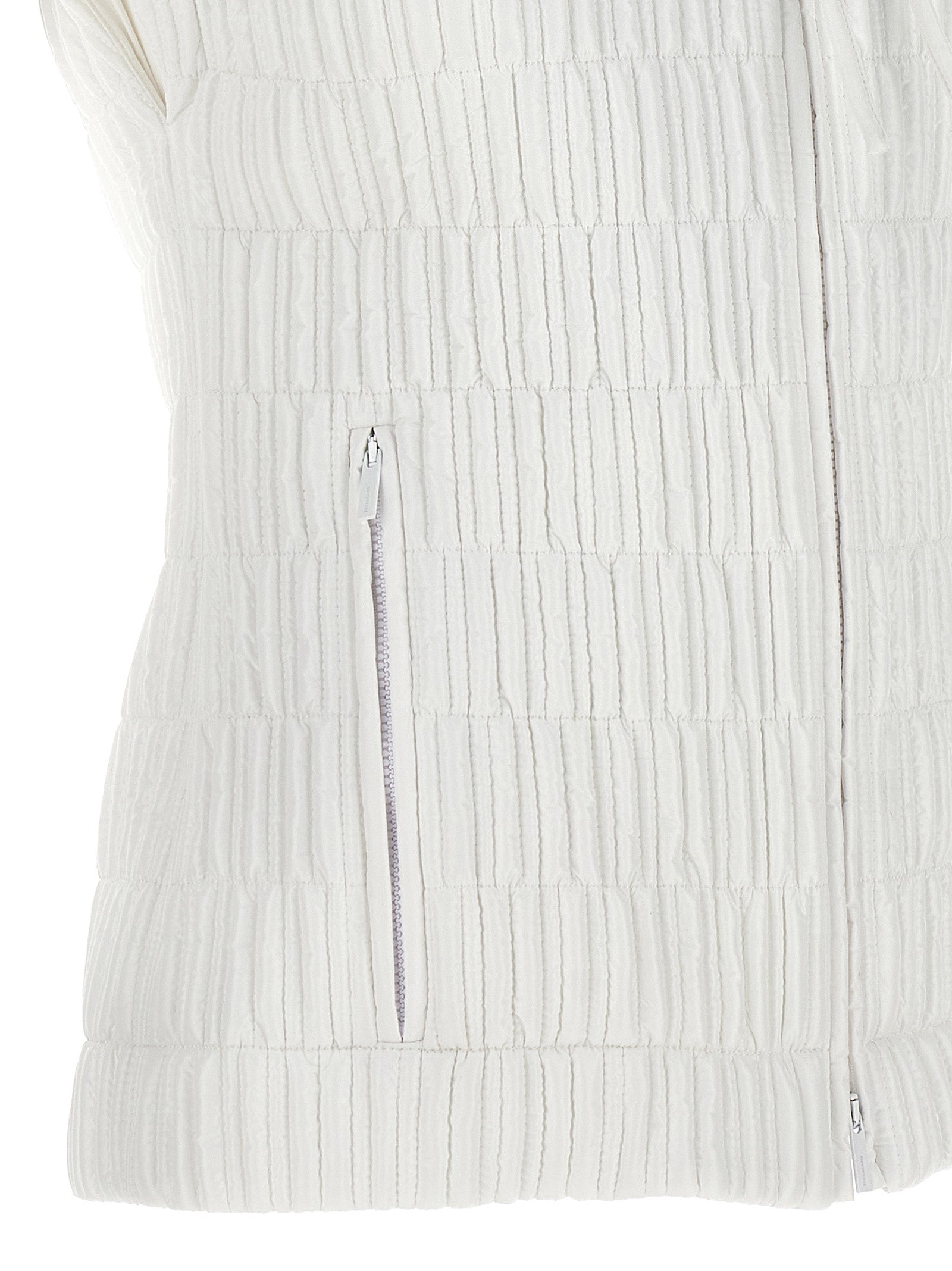 Ferragamo Weiße ärmellose Jacke aus Polyamid