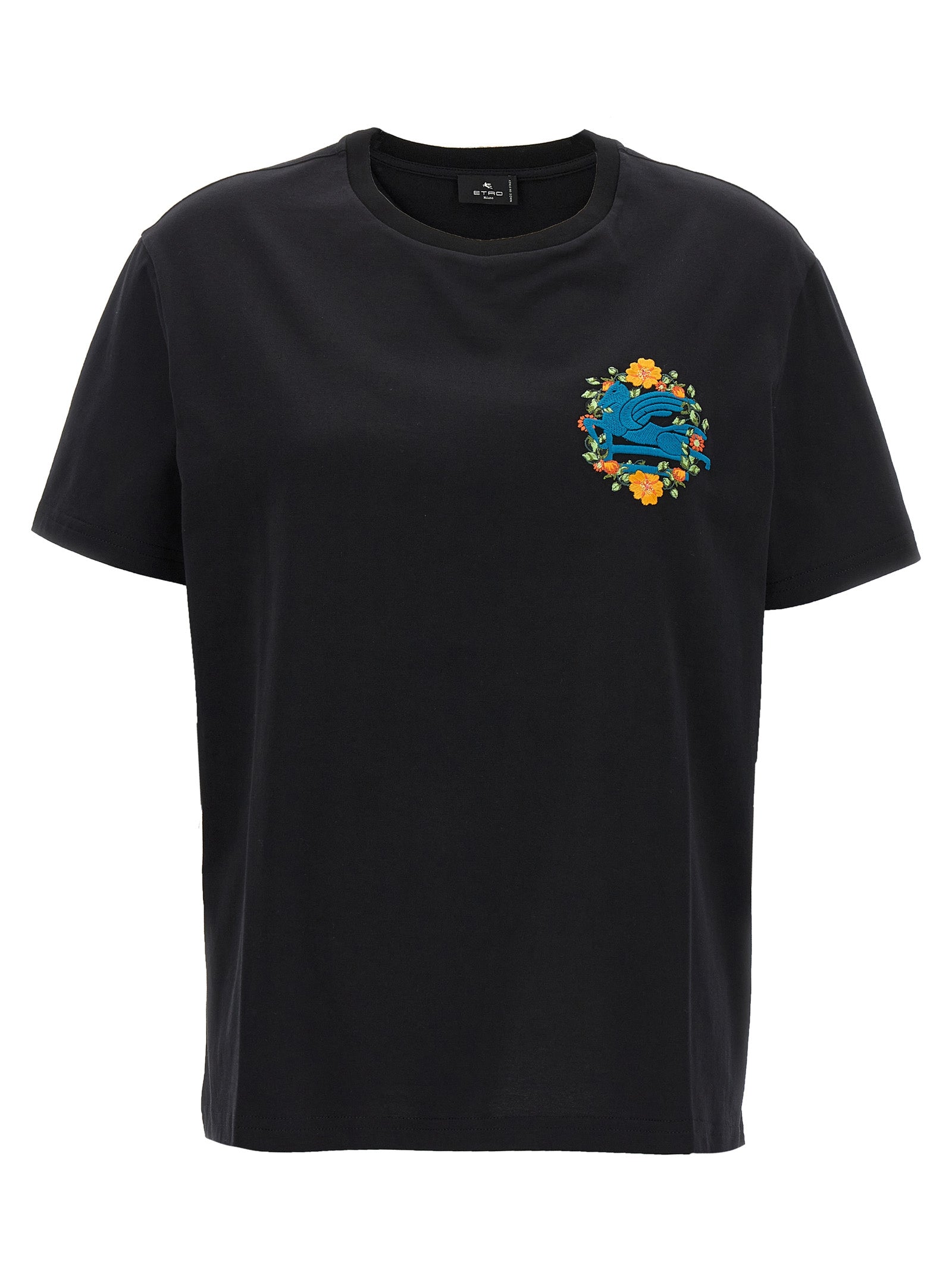 Etro Schwarzes Baumwoll-T-Shirt