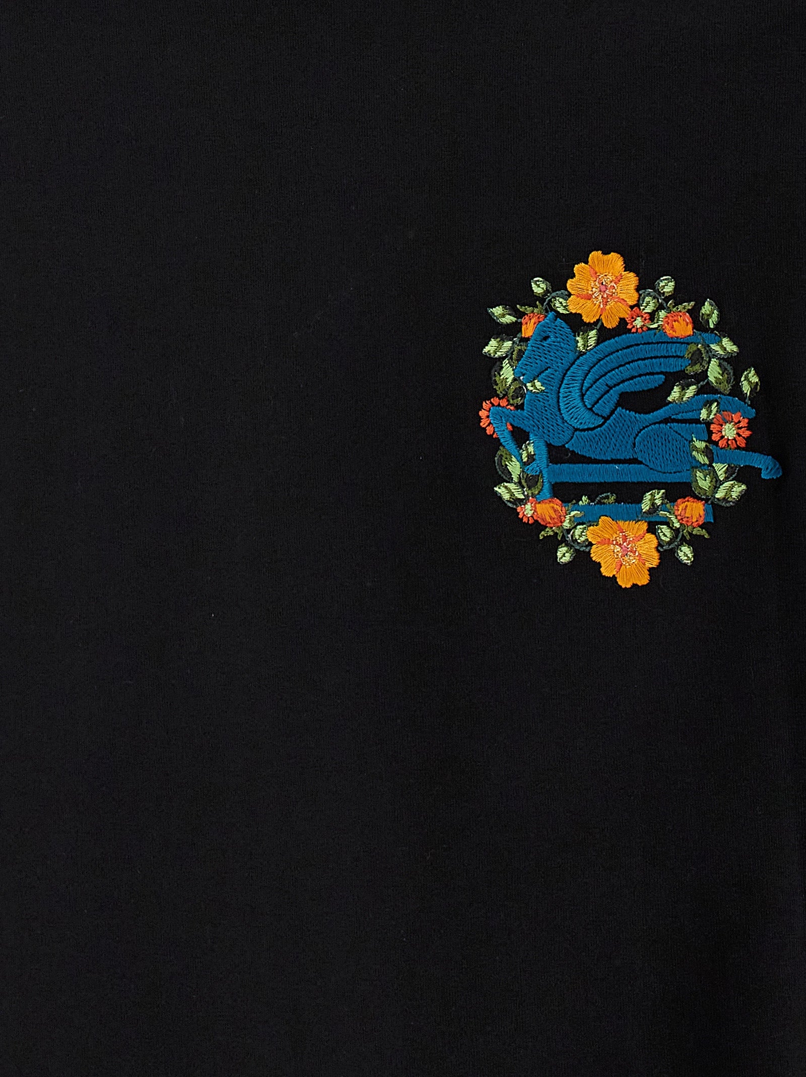 Etro Schwarzes Baumwoll-T-Shirt