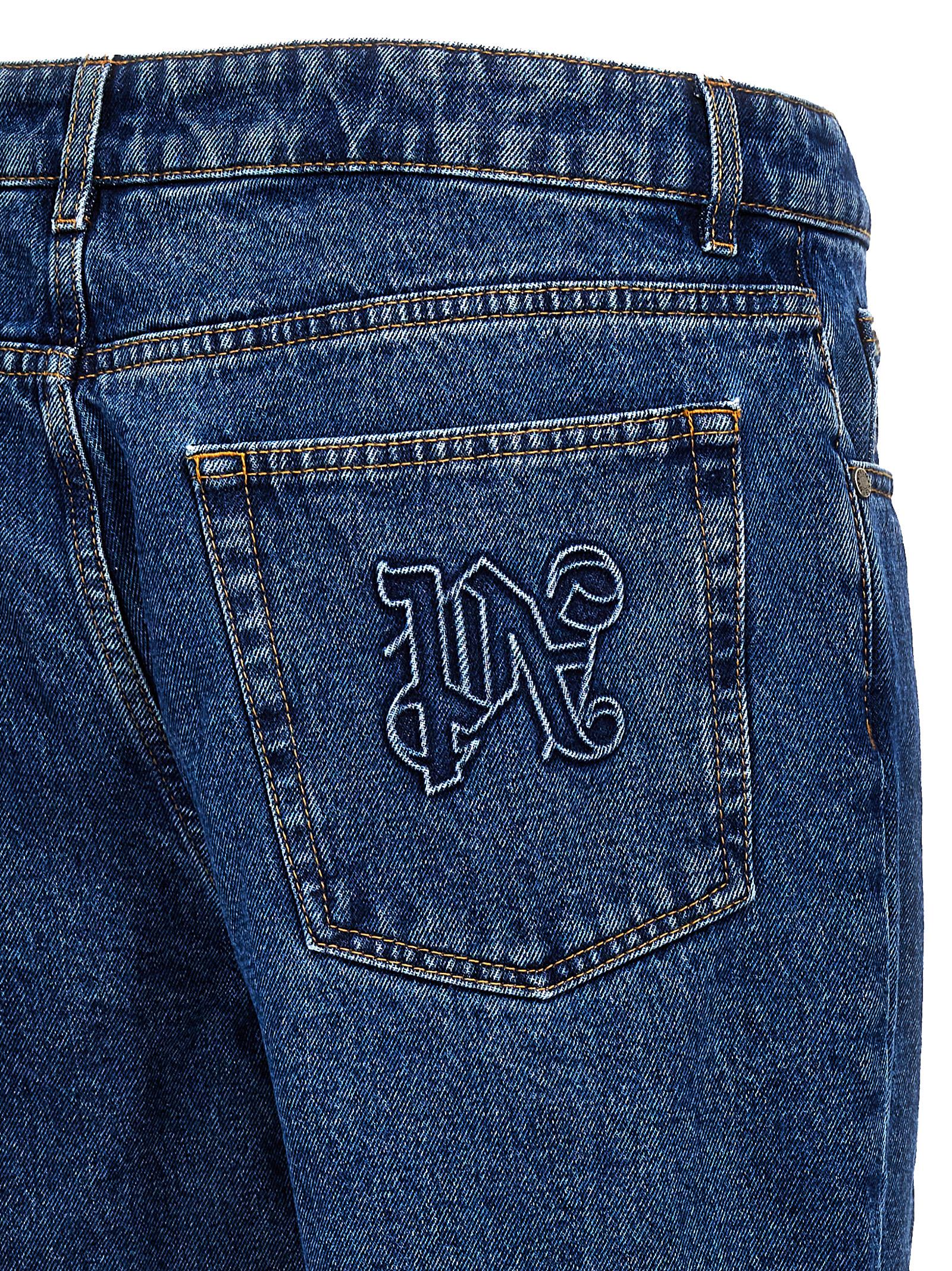 Palm Angels Blaue Jeans aus Baumwolle im geraden Schnitt
