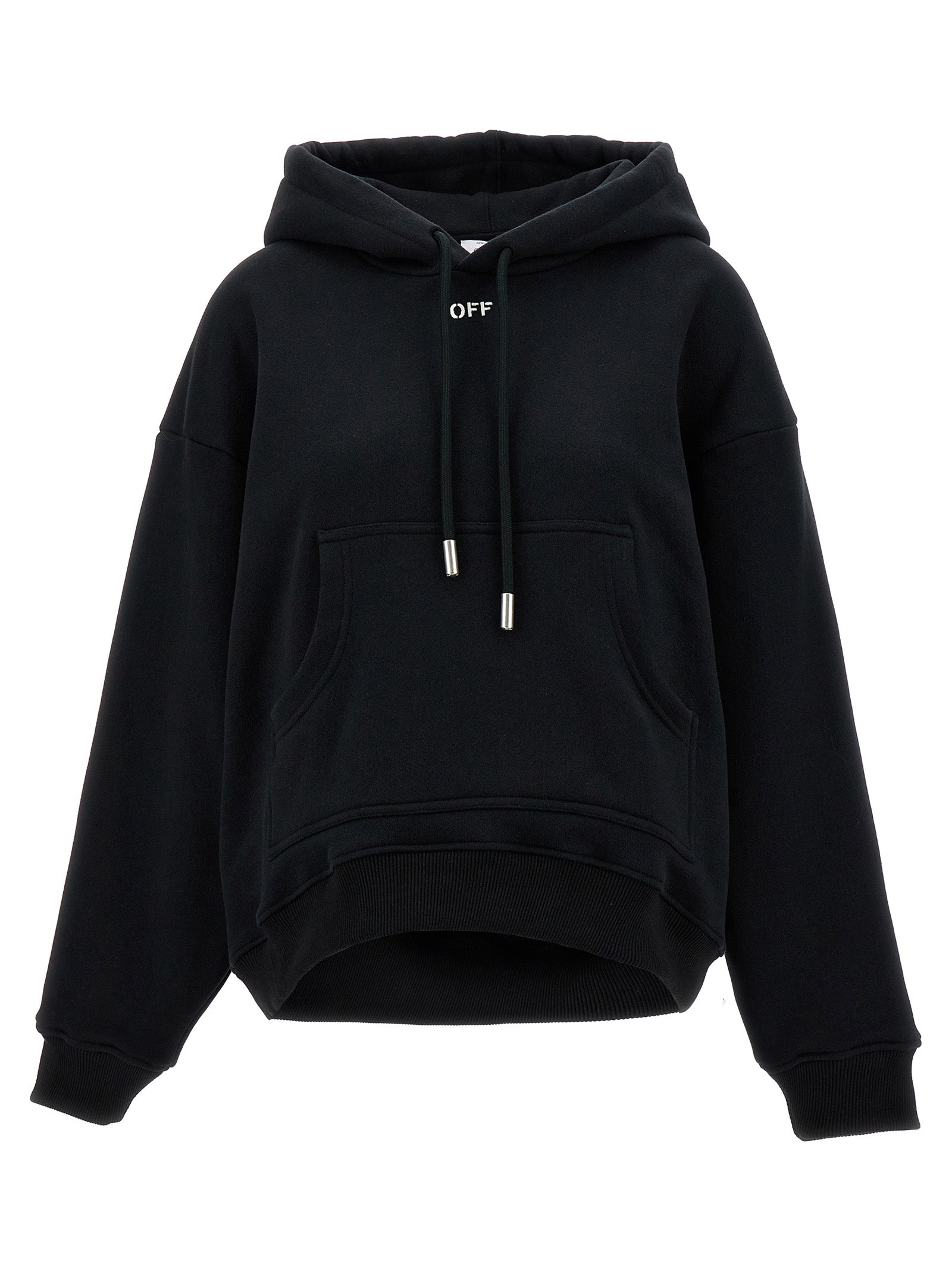 Off-White Schwarzer Baumwoll-Hoodie