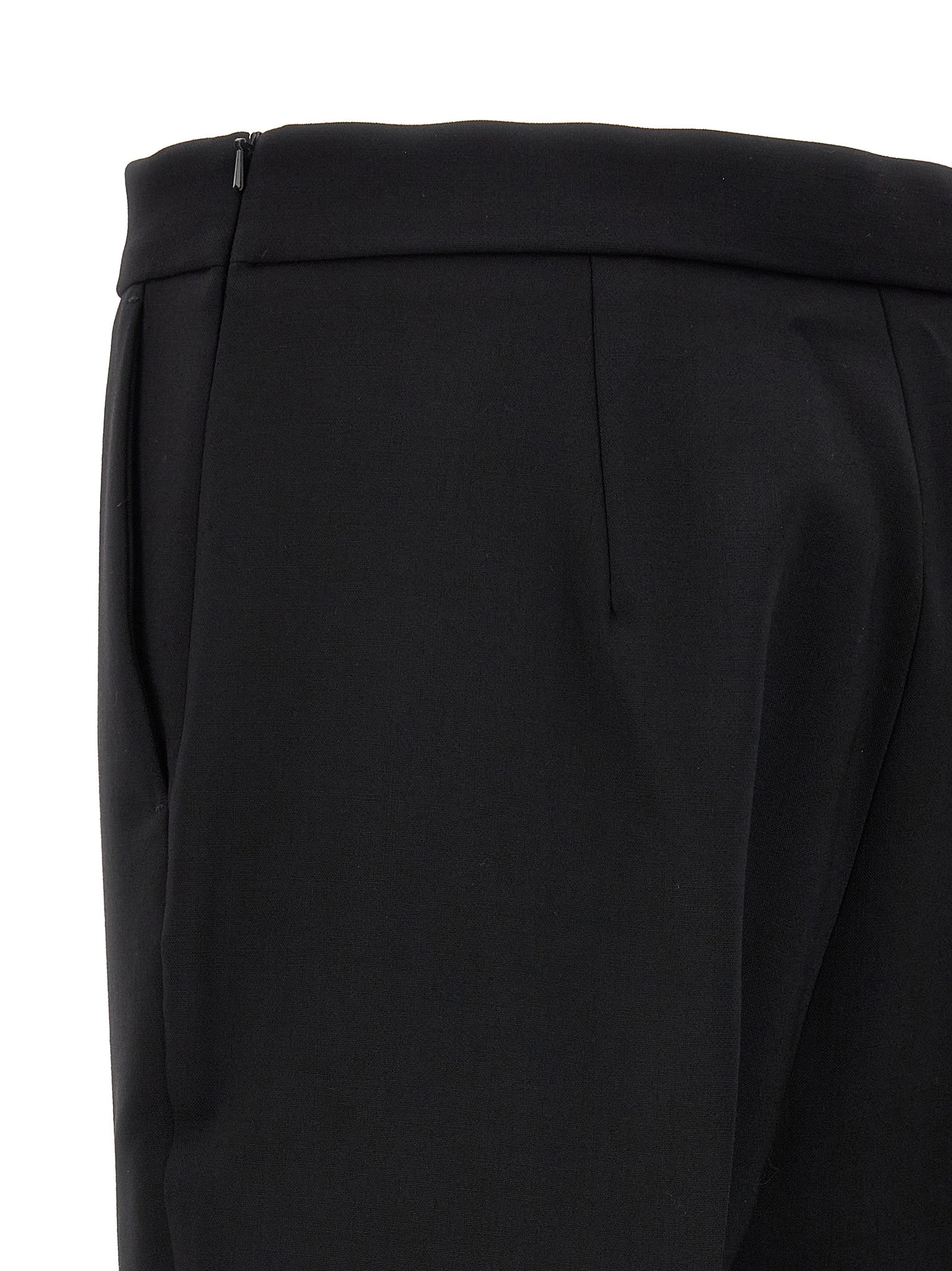 Max Mara Schwarze Cropped Hose aus Schurwolle