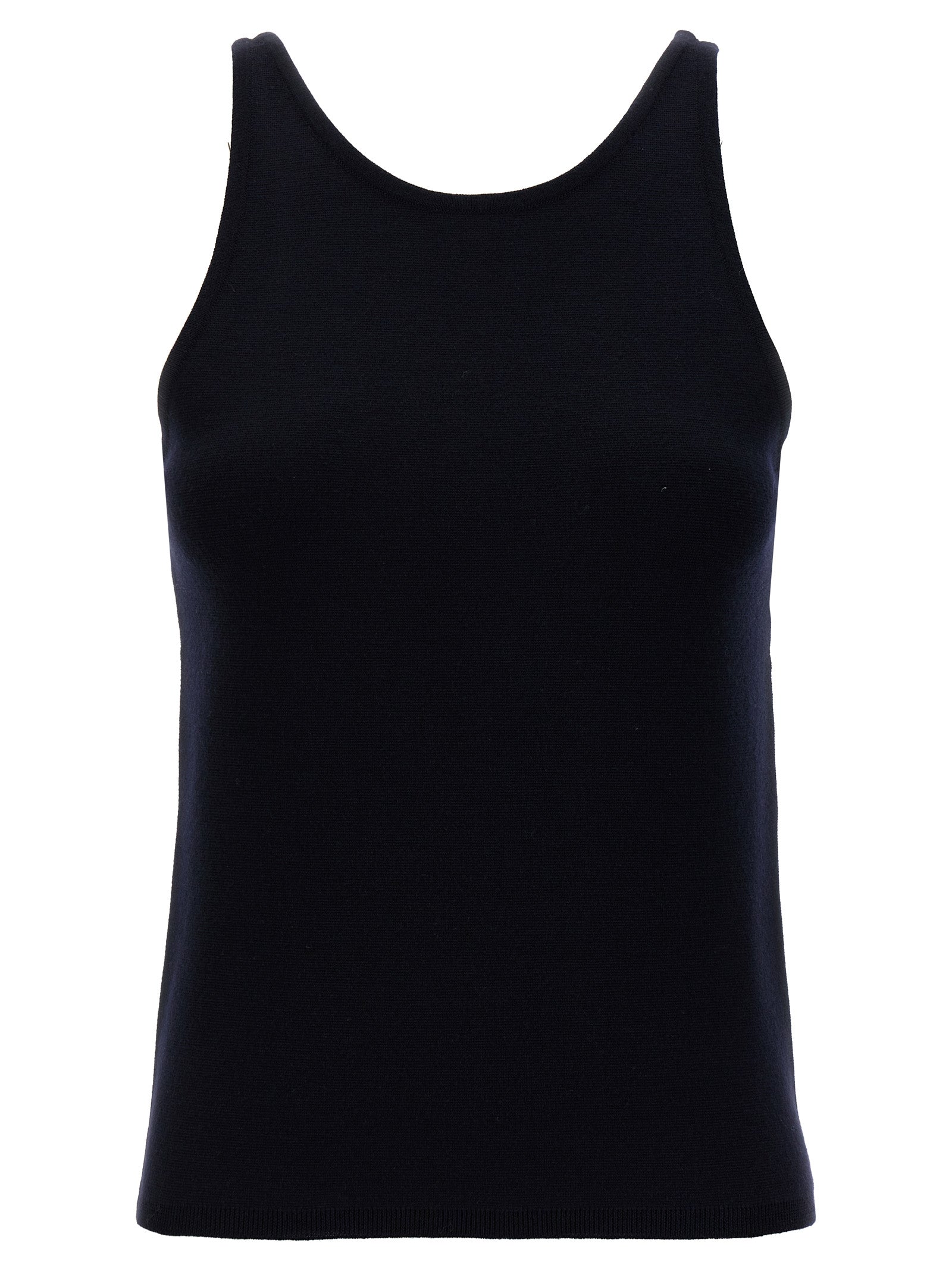 Max Mara Blaue Tanktops aus reiner Schurwolle