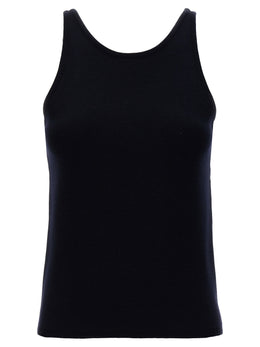 Max Mara Blaue Tanktops aus reiner Schurwolle