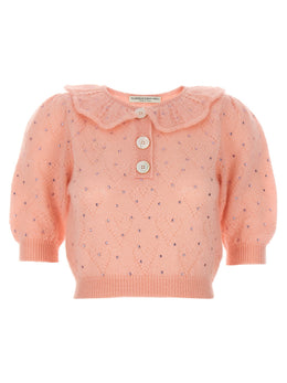 Alessandra Rich Mehrfarbige Wollstrickjacke