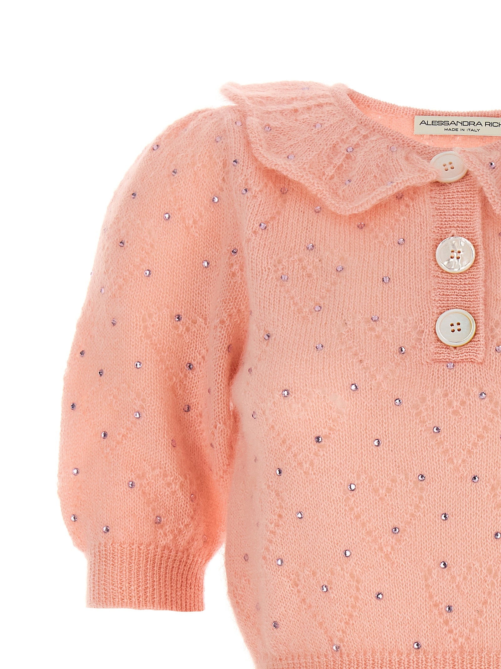 Alessandra Rich Mehrfarbige Wollstrickjacke