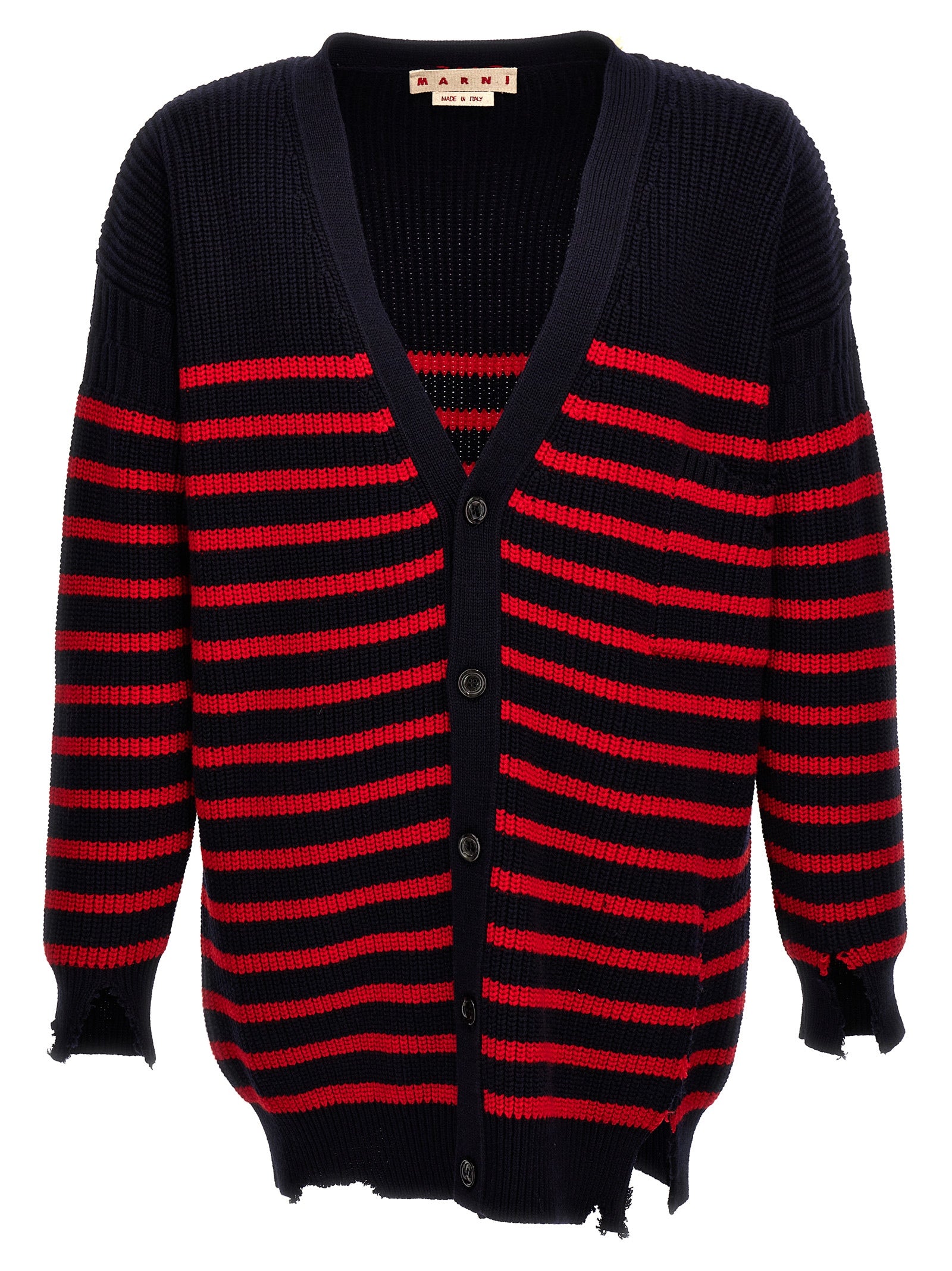 Marni Mehrfarbige Strickjacke aus reiner Schurwolle