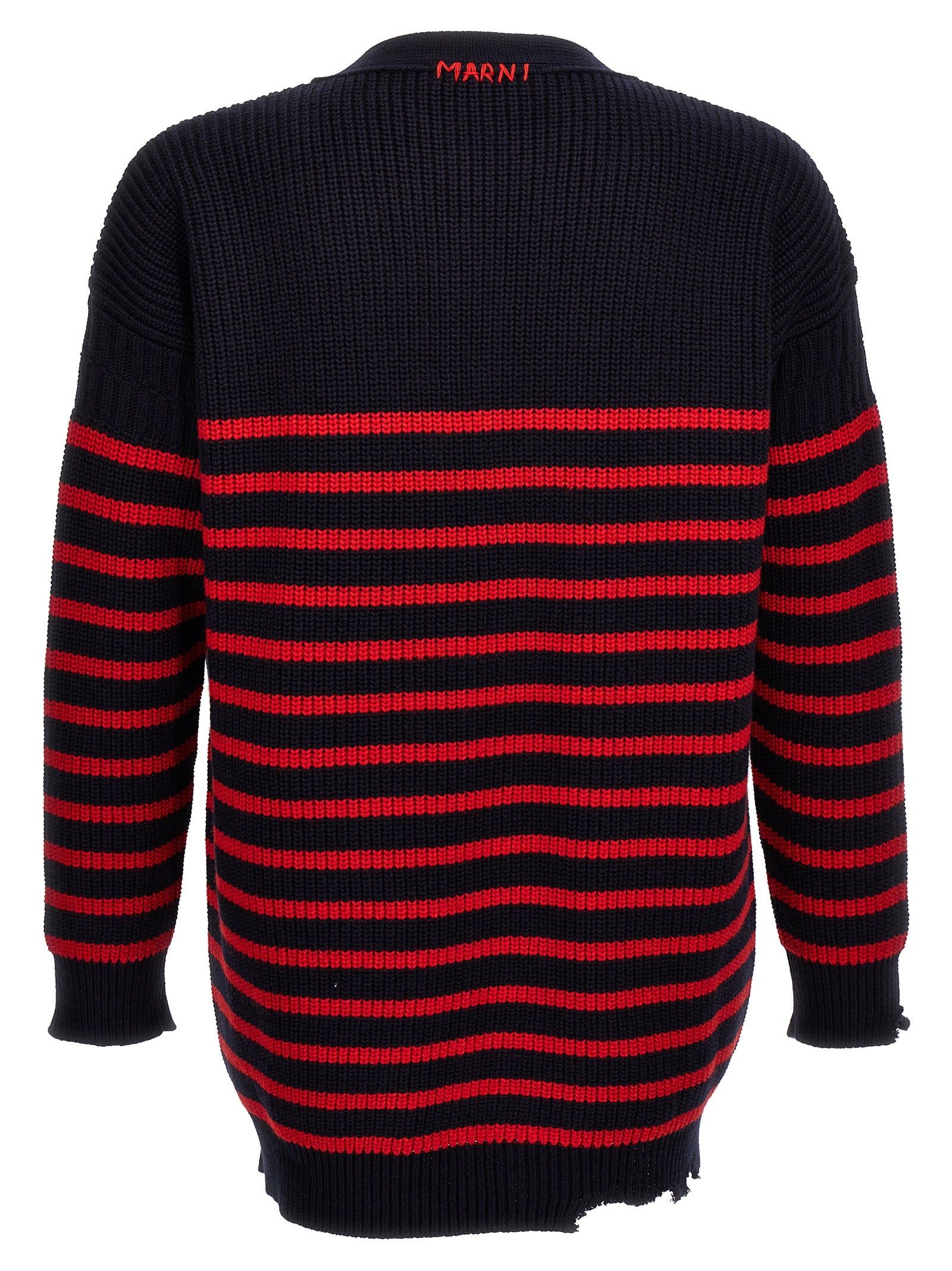 Marni Mehrfarbige Strickjacke aus reiner Schurwolle