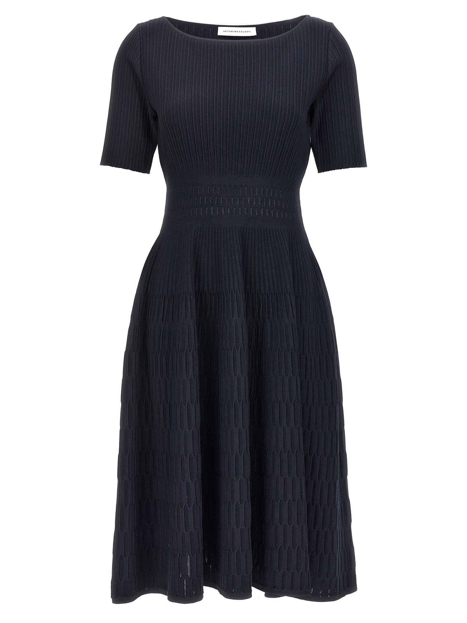 ANTONINO VALENTI Blaues Viskose-Midi-Kleid