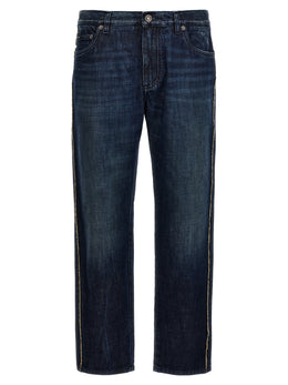 Dolce & Gabbana Blaue Baumwoll-Skinny-Jeans