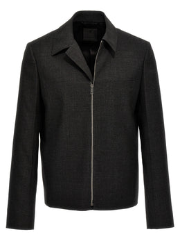 Givenchy Graue Jacke aus reiner Schurwolle