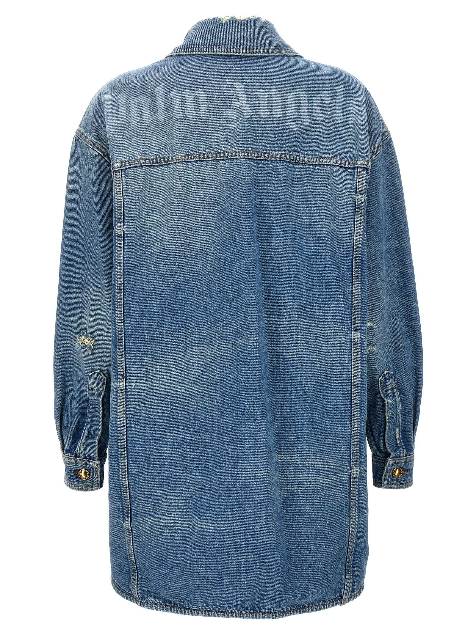 Palm Angels Blaue Jeansjacke aus Baumwolle