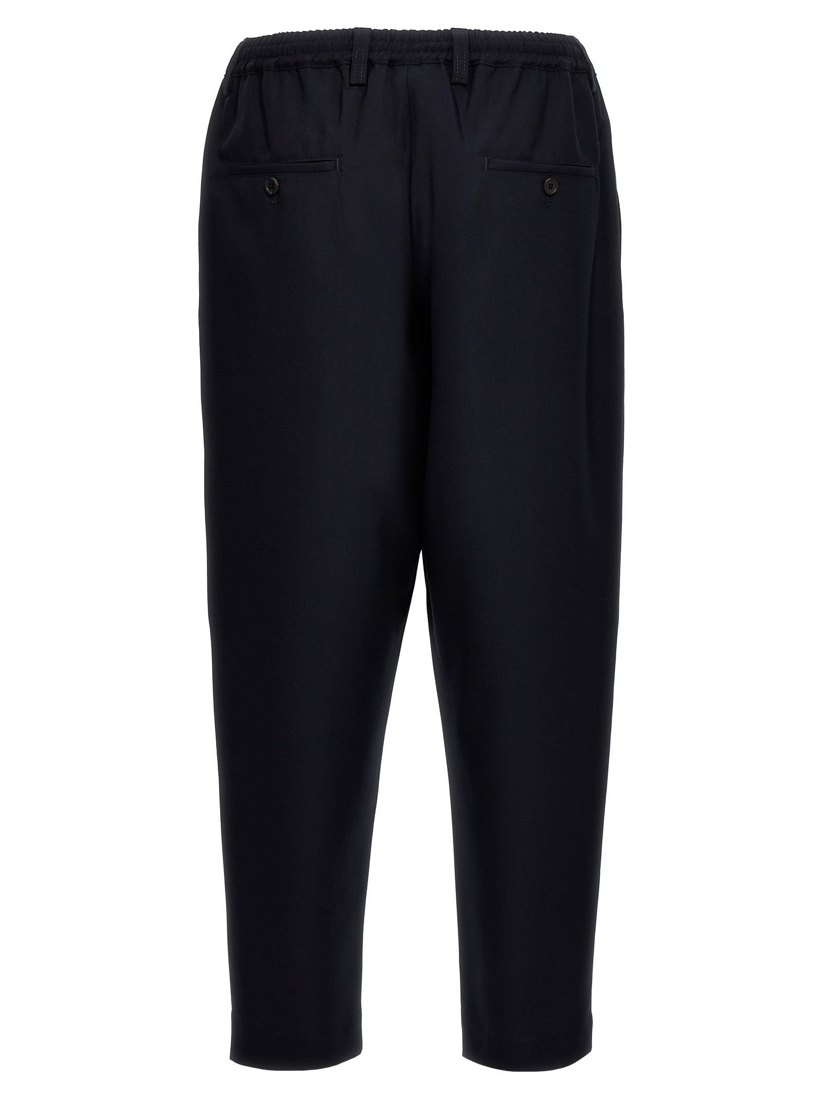 Marni Blaue Cropped Hose aus reiner Schurwolle
