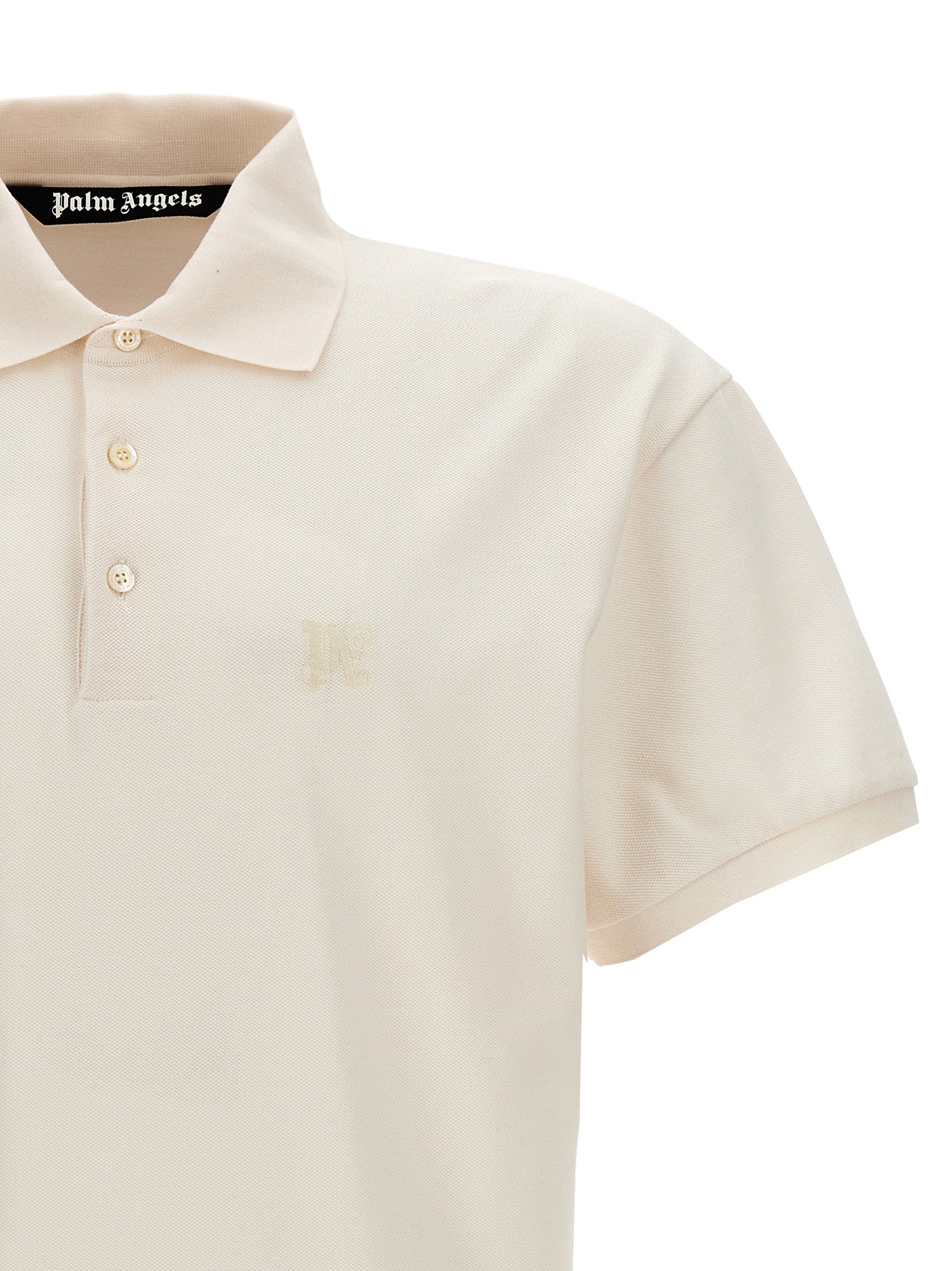 Palm Angels Weißes Poloshirt aus Polyester