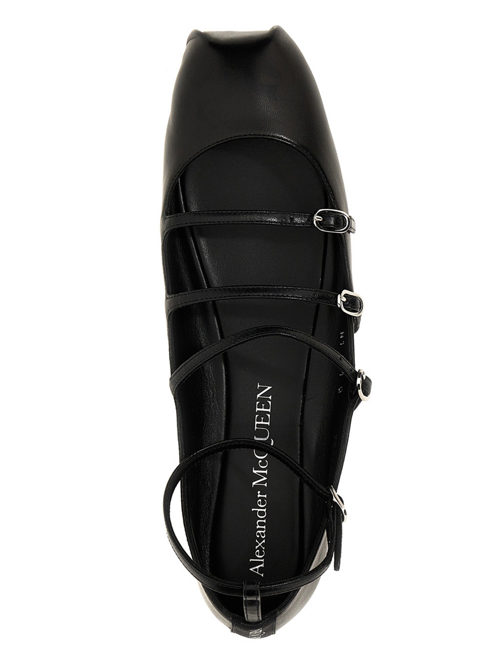 Alexander McQueen Schwarze Ballerinas aus Kalbsleder
