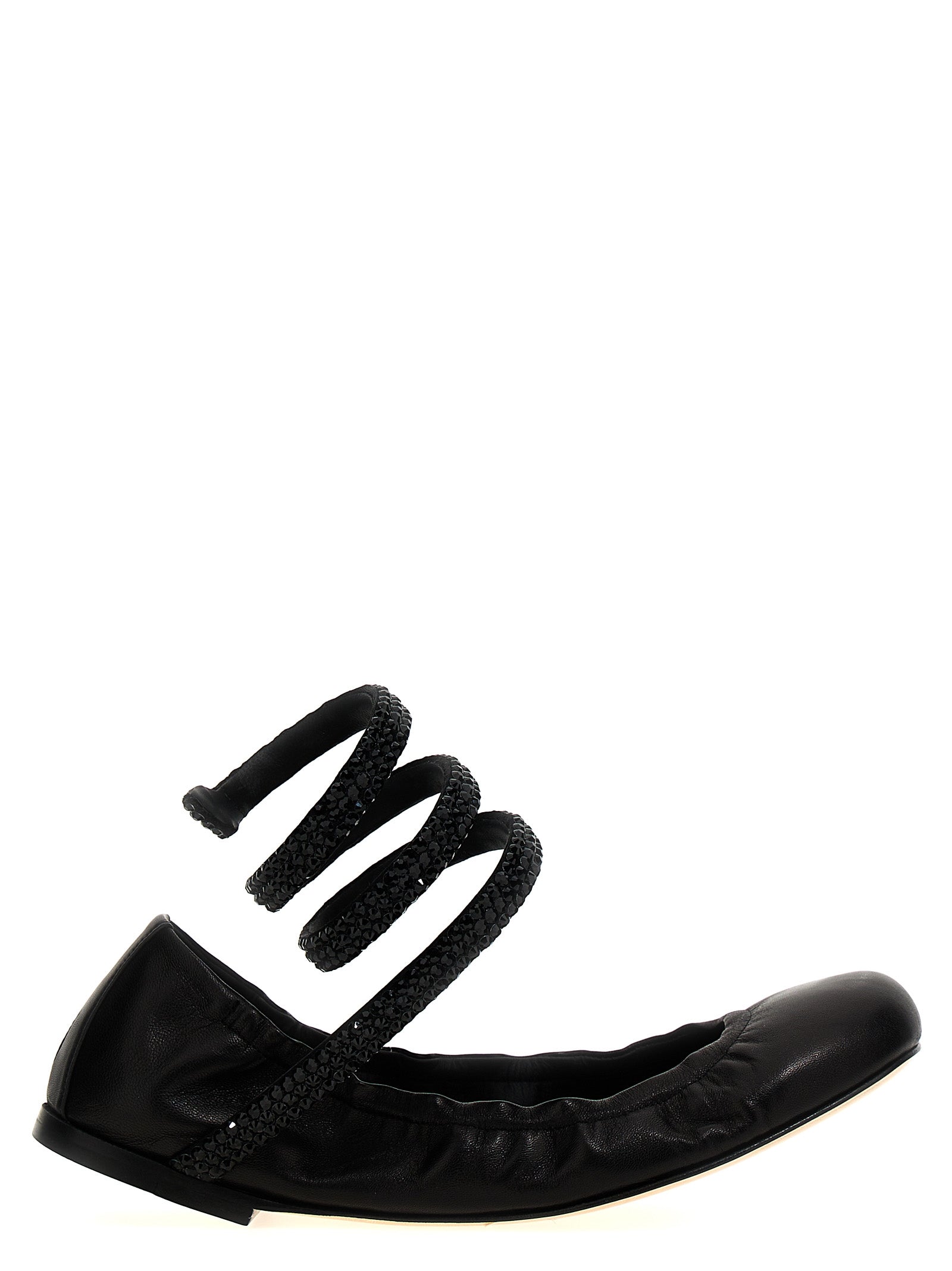 RENE CAOVILLA Schwarze Ballerinas aus Lammleder