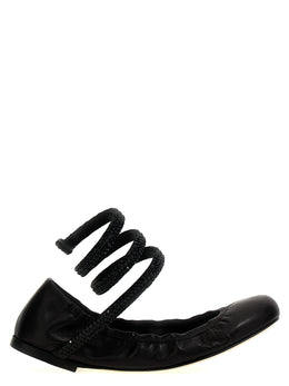 RENE CAOVILLA Schwarze Ballerinas aus Lammleder