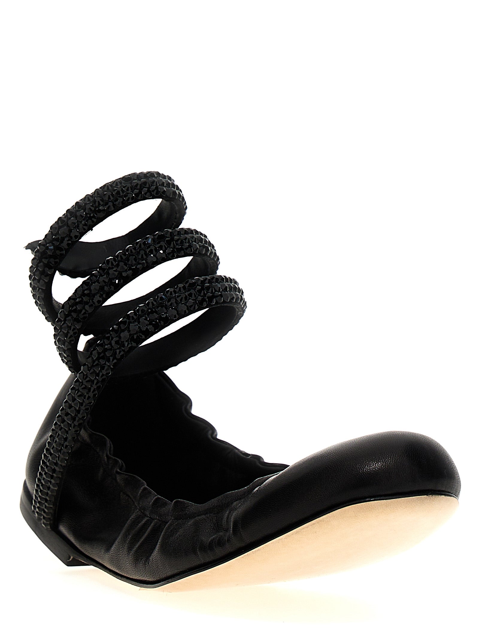 RENE CAOVILLA Schwarze Ballerinas aus Lammleder