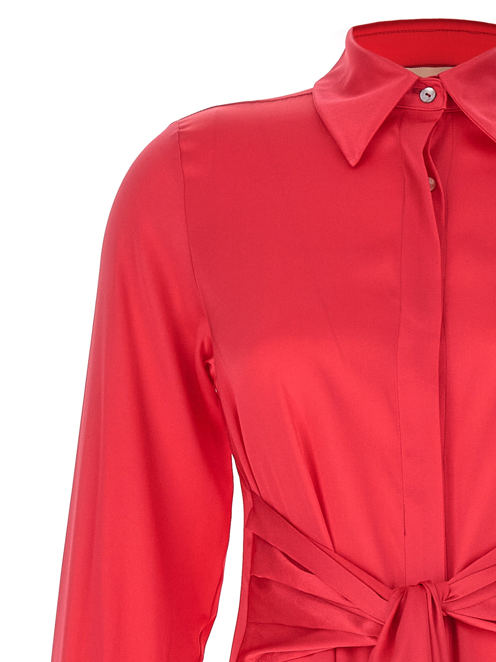 LE TWINS Fuchsia Seiden-Maxikleid