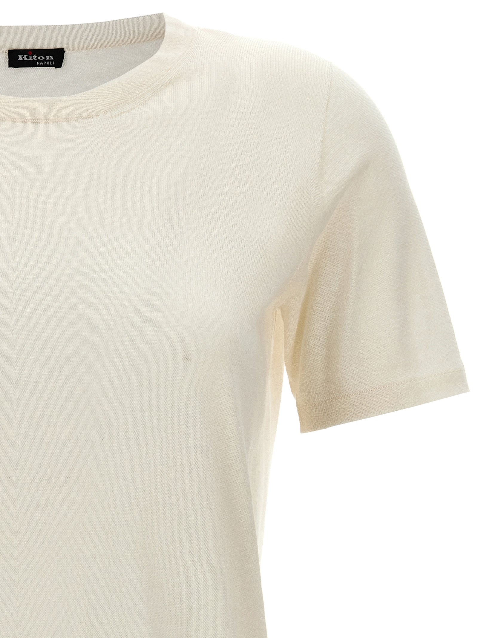 Kiton Weißes Kaschmir-T-Shirt