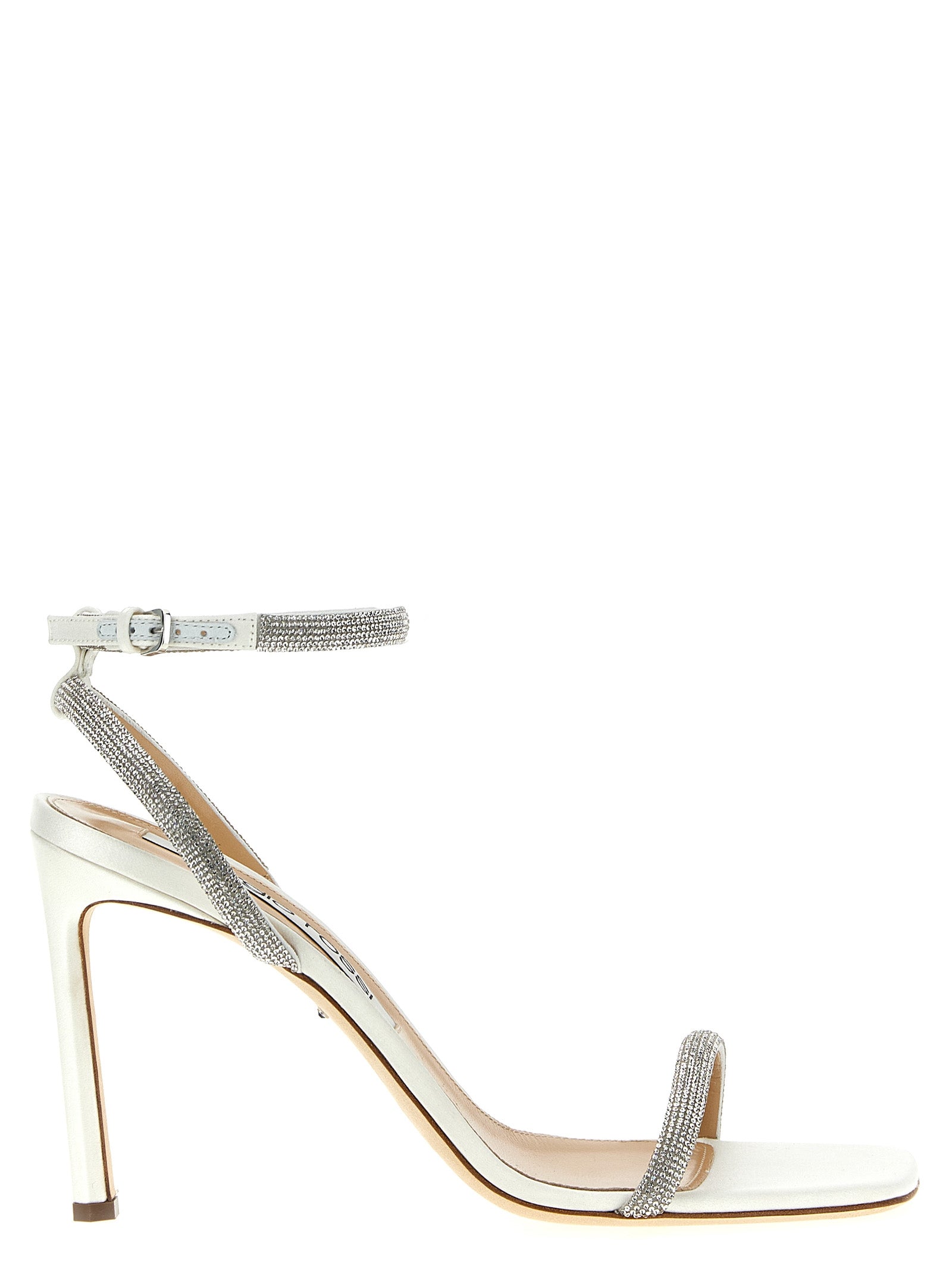 Sergio Rossi Weiße Stiletto-Sandalen aus Ziegenleder